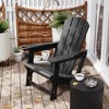 Maggift Patio Accent Chairs, Plastic Adirondack Chairs with Cup Holders, Lawn Chairs for Patio, Garden, Poolside, Black, 31.4"*29.6"*36.4" - 2 of 4
