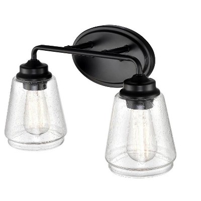 Elegant Matte Black 2-Light Vanity Fixture for Bathroom