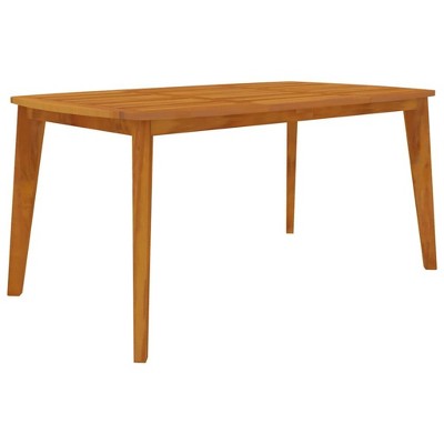 vidaXL Patio Table, 63"x35.4"x29.5" Solid Wood Acacia