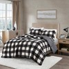 Gracie Mills Diego Buffalo Plaid Faux Shearling Down Alternative Comforter Set - King - Ivory/Black - 2 of 4