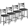 Jojoka Bar Stools Set of 4, Upholstered Bar Chairs with Back, Thick Cushion, Counter Height Barstools for Kitchen Island Apartment Counter Bar - 4 of 4