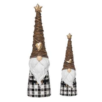 Transpac Resin 12.75 in. Multicolored Christmas Twig Tree Hat Gnome Figurine Set of 2