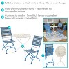 Sunnydaze Shabby Chic Cafe Chestnut Wood Folding Bistro Table and Chairs - Blue - 5pc - image 2 of 4