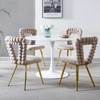 LOVMOR Modern chair with iron tube legs, soft cushions and comfortable backrest, suitable for dining room, living room, cafe,hairball back - 3 of 4