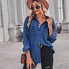 Coolmee Women's Denim Shirts Button Down Shirt Business Casual Tops - 4 of 4