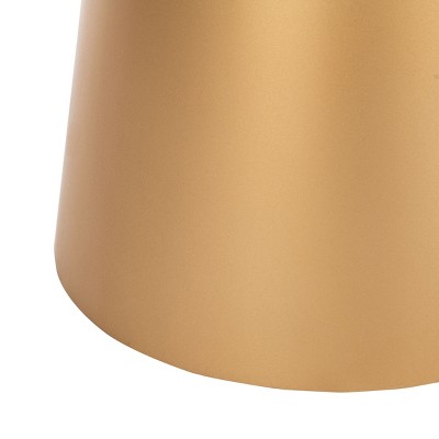 Transitional 16" Round White Marble & Brass Pedestal End Table