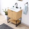 JONATHAN Y Juhl Chevron-Front Modern Minimalist 2-Shelf Bath Vanity Cabinet Only (Sink Basin Not Included) - 4 of 4