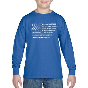 LA Pop Art Boy's Word Art Long Sleeve - Glory Hallelujah Flag - 1 of 4