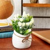 Juvale White Artificial Flowers with Vase, Flower Decorations for Bathroom, Fake Faux Plants with Small White Vase, 3.5 x 6 In - 2 of 4