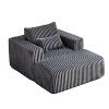 62.5-Inch Corduroy Sofa Lounger with Detachable Footrest - Ready to Use, Plush Sleeper Chair for Indoor Living & Bedroom - 2 of 4