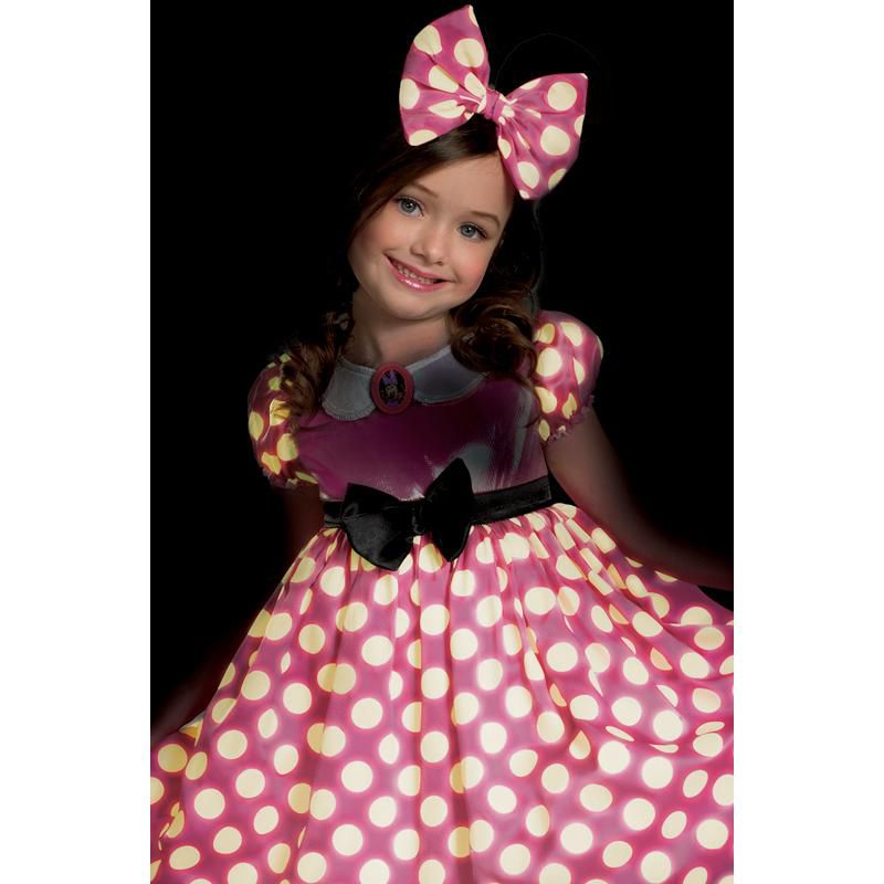Mickey Mouse Clubhouse Pink Minnie Glow In the Dark Girls' Costume, 2 of 3
