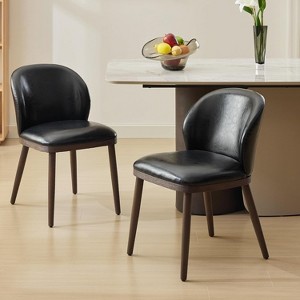 Dining Chair Set of 2,Modern Upholstered Kitchen Chairs with Ergonomic Back Support,265lbs Capacity Dining Room Chairs with Wood Legs - 1 of 4
