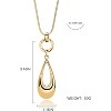 Long Layered Necklace for Women, Silver Chain with Waterdrop Y Pendant - 2 of 4