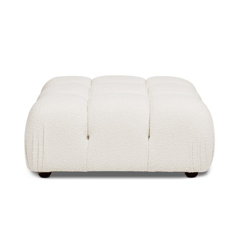 Jennifer Taylor Bridge Ivory White Polyester and Acrylic Blend Boucle  Arched Small Footstool Ottoman 84490-MBW-MY - The Home Depot