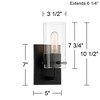 Possini Euro Design Modern Wall Sconce Lighting Black Metal Hardwired 5" Fixture Clear Glass Shade for Bedroom House Reading Home - image 4 of 4