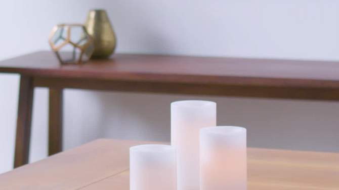 3pk 6&#34; x 3&#34; LED Flameless Black Wick Candles White - Threshold&#8482;, 5 of 9, play video