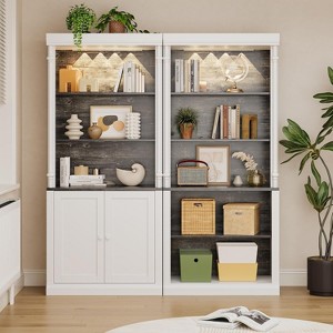 COZONY 2 Pcs 71" Tall Pantry Cabinet or Bookshelf, Freestanding Storage Cabinets with Hutch and Adjustable Shelves for Kitchen Dining Living Room - 1 of 4