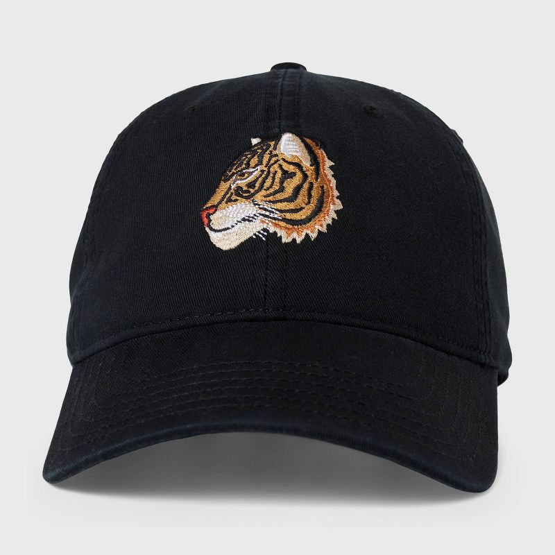 Men&#39;s Tiger Patch Cotton Baseball Hat - Black Wash, 2 of 4