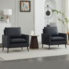 APRILSOULTS 31.50"Cat paw leather upholstered sofa 2PC gray,Nordic retro light luxury living room - 2 of 4