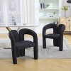 Sapphtopaz 2PCS Modern Accent Chair with Circular Backrest Upholstered Dining Chair with Elephant Feet Armchair for Living Room, Bedroom - 2 of 4