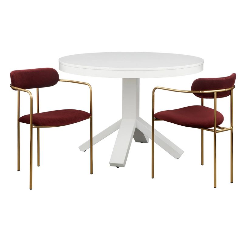 3Pc Canton Contemporary Dining Set White/Fig - Buylateral, 1 of 12