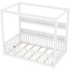 Okak Twin/Full Size Canopy Bookcase Beds with Storage Shelves & Guardrails,Solid Wood Bed Frame for Teens,No Spring Box Needed - 4 of 4