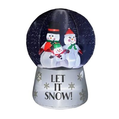 FONTOI Christmas Inflatable Snow Globe with Snowman Family Festive Blow Up Decoration for Holiday Yard Lawn, Multicolored, 16.73"*12.6"*6.5"