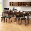 Tangkula 5PCS Dining Table Set for 4 w/ 4 Upholstered Stools Rubber Wood Legs for Kitchen - 4 of 4