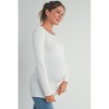 Hello Miz Women's Fitted Long Sleeve Boat Neck Maternity Top - White - X Large - 2 of 4