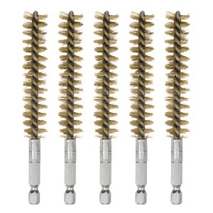 Unique Bargains Sturdy Wear-resistant 1/4" Hex Shank Handle Cleaning Brass Bore Brush - 1 of 4