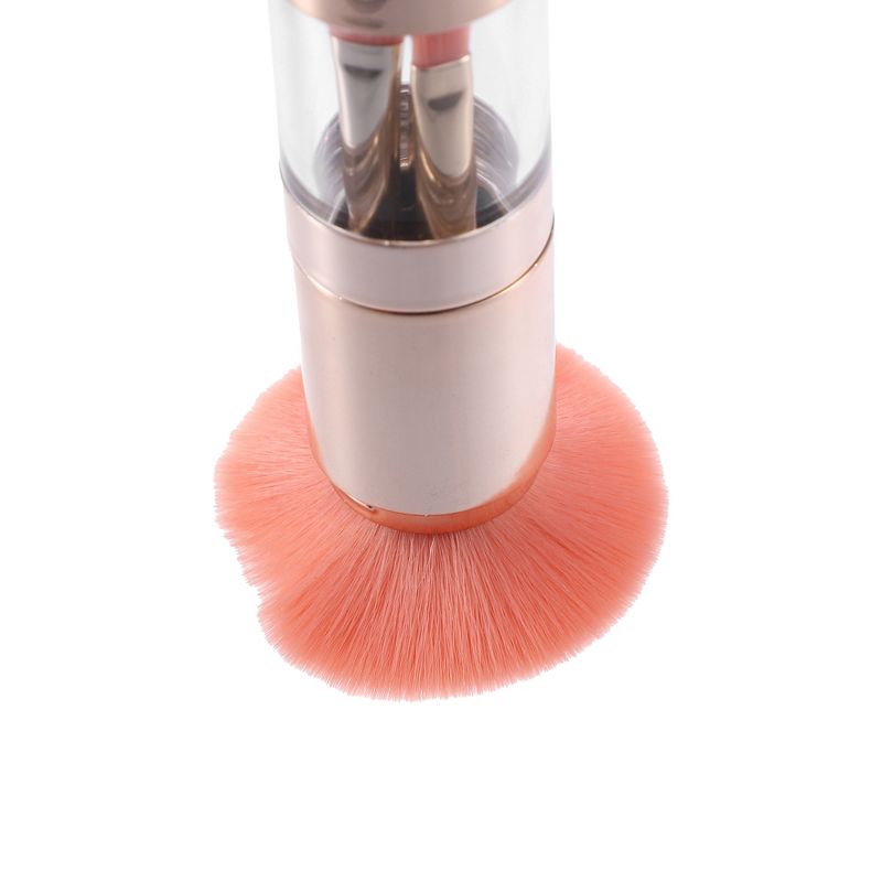 Unique Bargains 5 in 1 Makeup Brush Set Foundation Sponge Brush Eyebrow Brush Plastic Handle Pink 5.2Inches Height 1 Set, 4 of 7