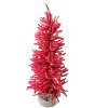 Perfect Holiday 2' Pre-Lit Red Burlap Base Christmas Tree - 2 of 4