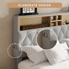 CAVINAS Full/Queen Size Adjustable Wood Platform Bed Frame with Storage Headboard & Charging Station,No Box Spring Needed - 3 of 4
