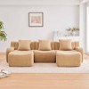 Aukfa Modular Teddy Fabric Sofa,Convertible Modular Sectional Sofa Set , 3-Seats with 1/2/3 Ottoman Soft Boneless Design for Living Room - 2 of 4