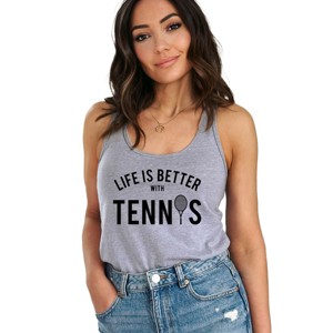 Simply Sage Market Life Is Better With Tennis Racerback Tank - 1 of 4