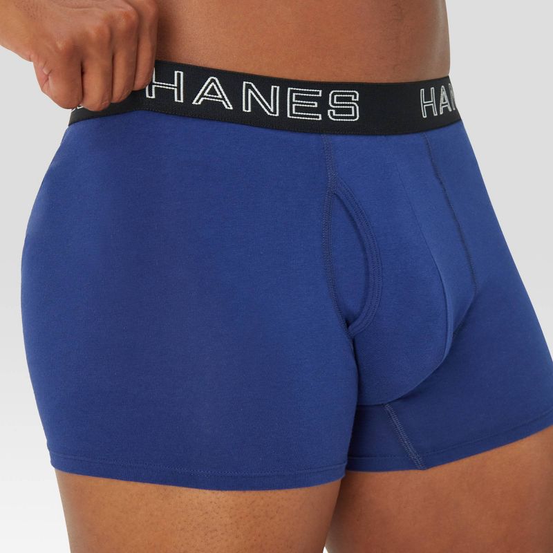Hanes Premium Men's Mid-Rise Stretch Trunks 5pk - Blue/Black/Gray, 2 of 5