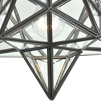 Bronze Star-Shaped Mini Pendant with Clear Glass
