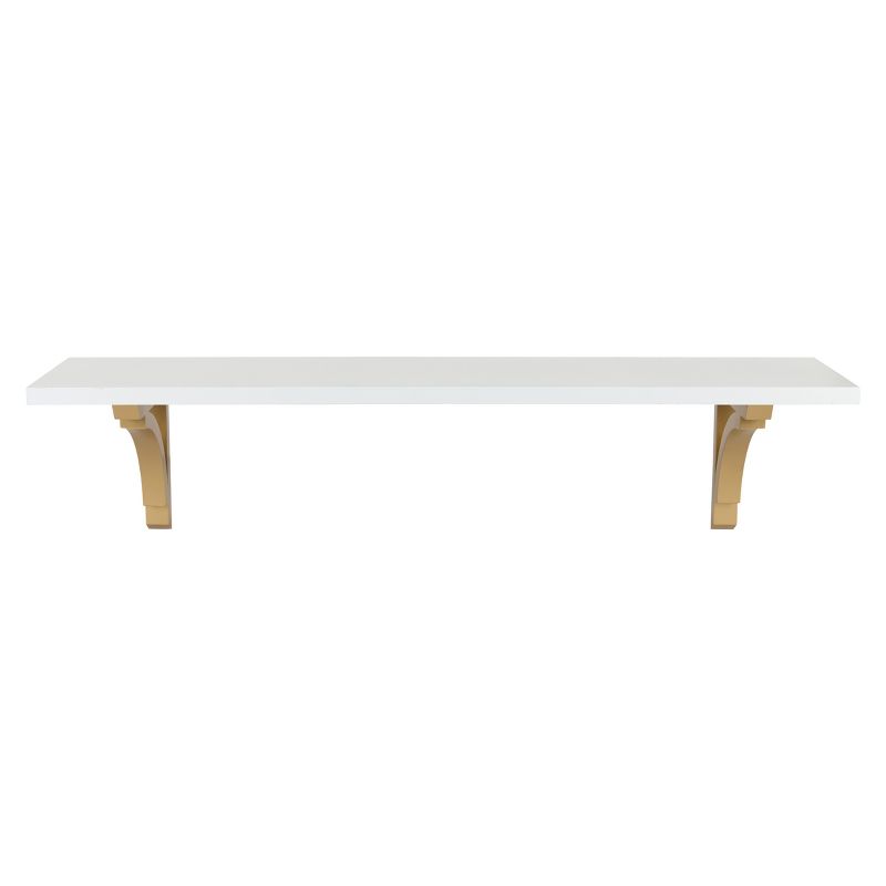 36&#34; x 9&#34; Corblynd Traditional Wood Wall Shelf White/Gold - Kate and Laurel, 1 of 8
