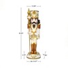 LuxenHome Lighted White and Gold Nutcracker Soldier with Scepter, Battery-Op Christmas Decor - 4 of 4