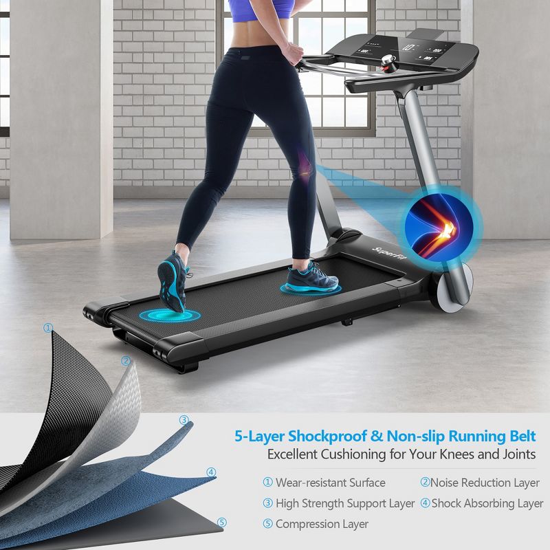 Superfit Folding Electric Treadmill Jogging MachineBluetooth10 Preset Programs, 2 of 11