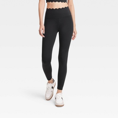 Women's Scallop Detail High-Rise 7/8 Leggings - JoyLab™