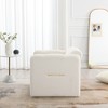 Teddy Fabric Waved Arm Chair with Metal Arm Decorations, Accent Chair for Living Room, Bedroom, Office - 3 of 4
