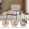 Syemin Accent Chairs Modern Reading Chair, Mid Century Modern Accent Chairs, Linen Fabric Arm Chair Upholstered Leisure Chair, White, 28"*29.9"*33.5" - 4 of 4