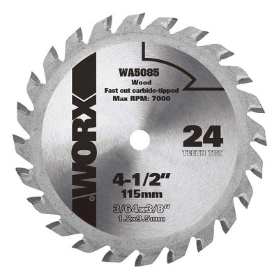 Worx WA5085 4-1/2" 24T Compact Circular Saw Blade TCT