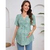 Maternity Drawstring V Neck Top Casual Short Sleeve Pregnancy T-Shirt - 3 of 4