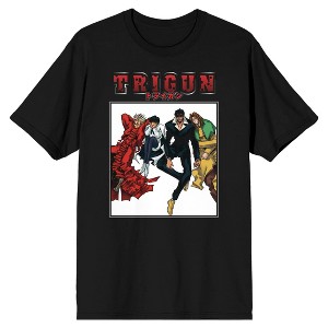 Trigun Character Group Crew Neck Short Sleeve Men's Black T-shirt - 1 of 3