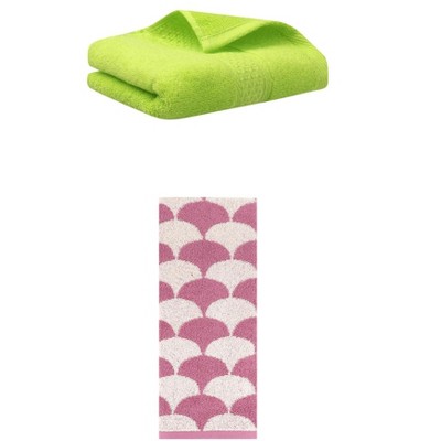REGALWOVEN Geometric Absorbent Soft Bathroom Cotton Hand Towels 13" x 30"/13" x 29" 2 Packs
