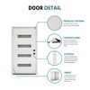 36 x 80 Fiberglass Entry Door, White Finish Knock-Down Fiberglass Door with New Packaging Vinyl Frame, 4-Lite Frosted Glass - 4 of 4