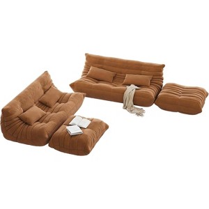 Coucheta 2-Piece Bean Bag Sofa Set - Premium Memory Foam, Waterproof Fabric, Brown - 1 of 4