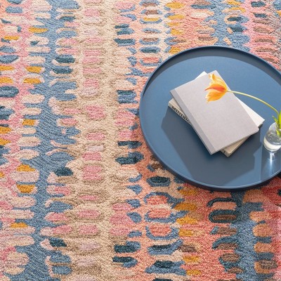 Handmade Abstract Multicolor Wool Rectangular Rug 4' x 6'